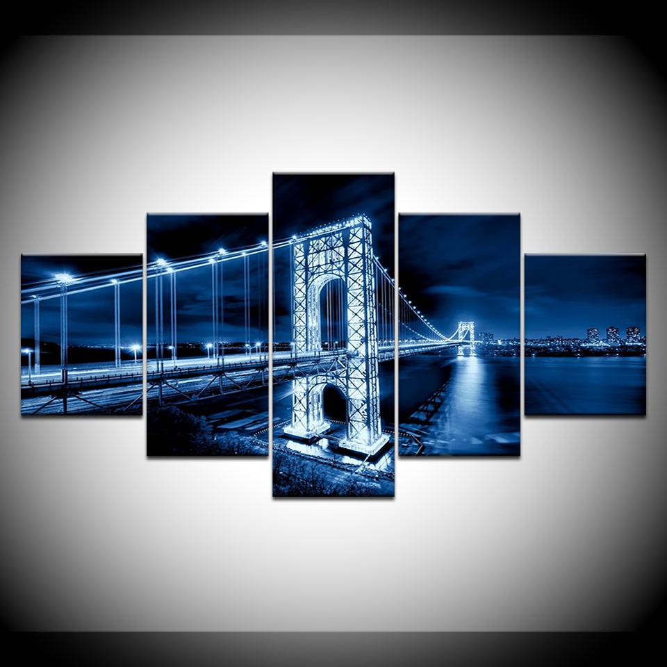 Brooklyn Bridge night view 5 Panels Wall Art modern Modular Poster art Canvas painting for Living Room Home Decor 20x35 20x45 20x55cm
Brooklyn Bridge night view 5 Panels Wall Art modern Modular Poster art Canvas painting for Living Room Home Decor 20x35 20x45 20x55cm