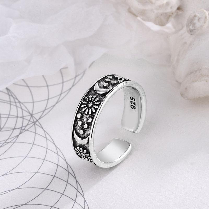 Foxanry Sun Moon Flower Open Ring for Women New Fashion Vintage Creative Design Daily Wear Jewelry Accessories Gifts resizable
Foxanry Sun Moon Flower Open Ring for Women New Fashion Vintage Creative Design Daily Wear Jewelry Accessories Gifts resizable