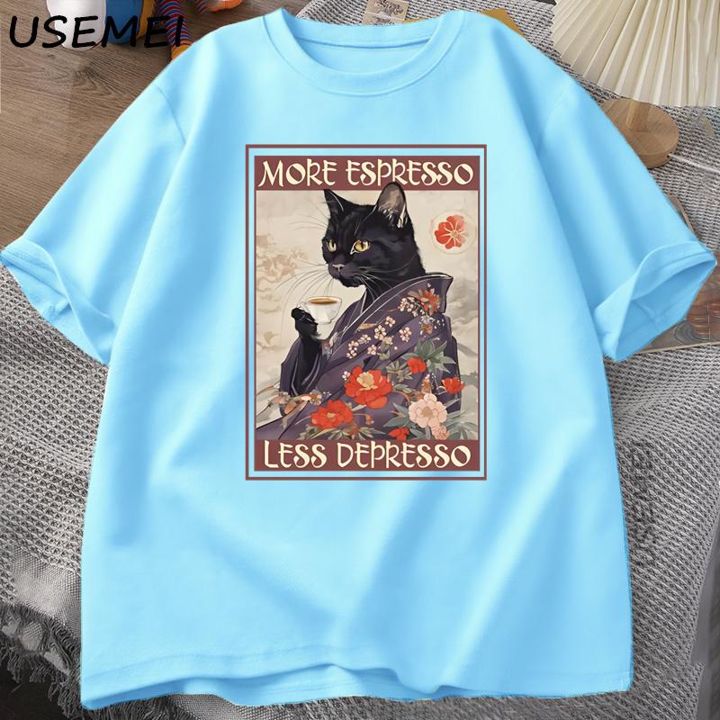 More Espresso Less Depresso Humorous TShirt Unisex Women Black Cat Coffee T Shirt Cotton Y2k Summer Loose Short Sleeve Tee 4XL
More Espresso Less Depresso Humorous TShirt Unisex Women Black Cat Coffee T Shirt Cotton Y2k Summer Loose Short Sleeve Tee 4XL
