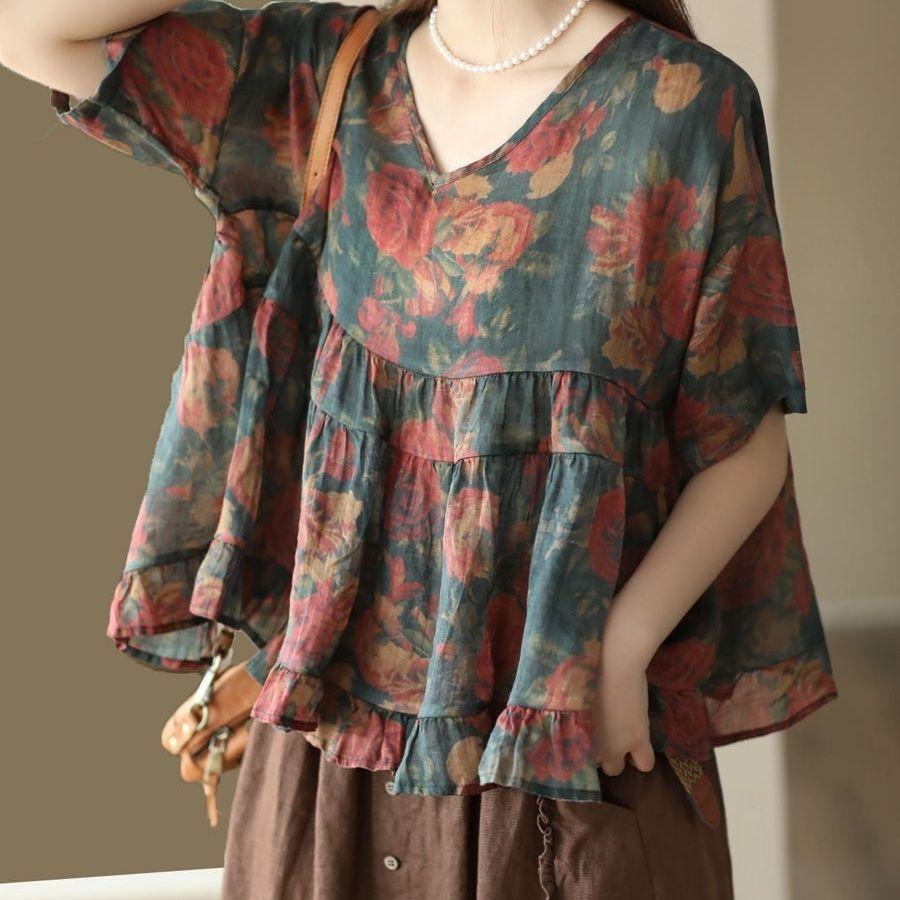 Весна Лето Новая Винтажный Принт Женская Рами Пуловер Рубашка с Элегантной Лоскутной Детской Рубашкой 4XL зелёный/серый
Весна Лето Новая Винтажный Принт Женская Рами Пуловер Рубашка с Элегантной Лоскутной Детской Рубашкой 4XL зелёный/серый