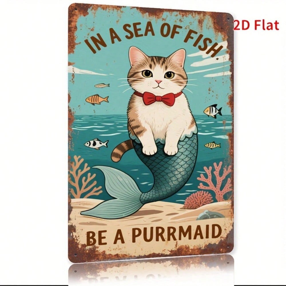 Vintage Mermaid Cat Metal Wall Sign Rustic Be A Purrmaid Art Plaque For Home Decor 20x30cm(7.8x11.8inch)
Vintage Mermaid Cat Metal Wall Sign Rustic Be A Purrmaid Art Plaque For Home Decor 20x30cm(7.8x11.8inch)