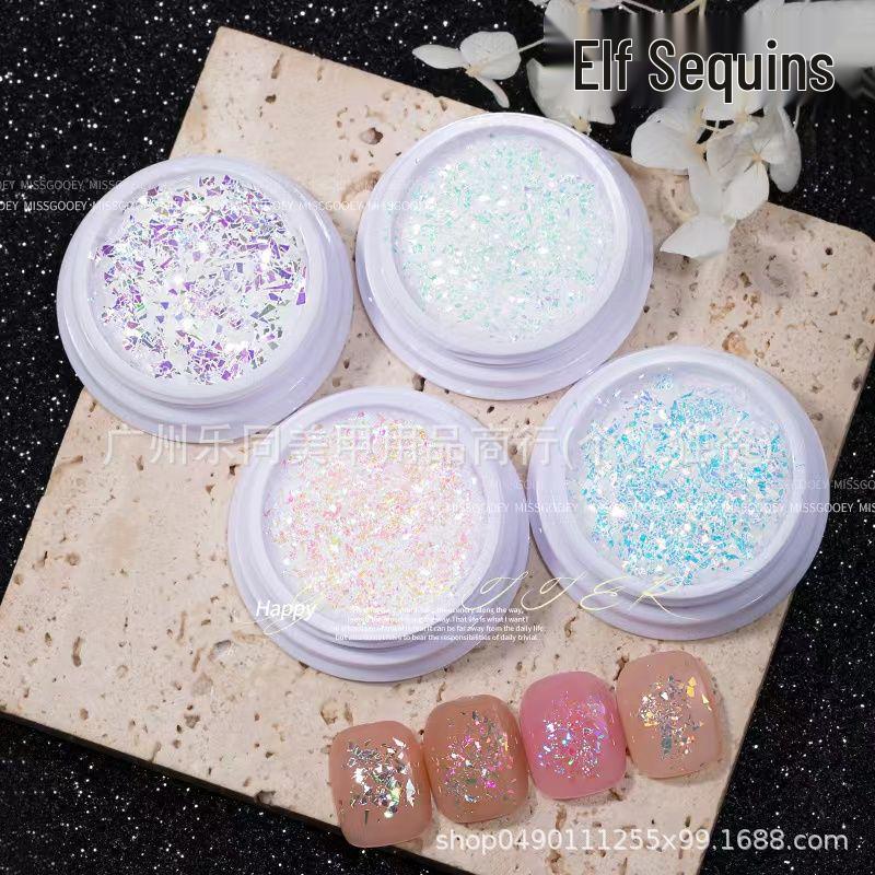 Iridescent Nail Glitter: Super Shiny Cloud Brocade Rainbow Fairy Powder & Elf Sequins Highlighter. Type 3
Iridescent Nail Glitter: Super Shiny Cloud Brocade Rainbow Fairy Powder & Elf Sequins Highlighter. Type 3