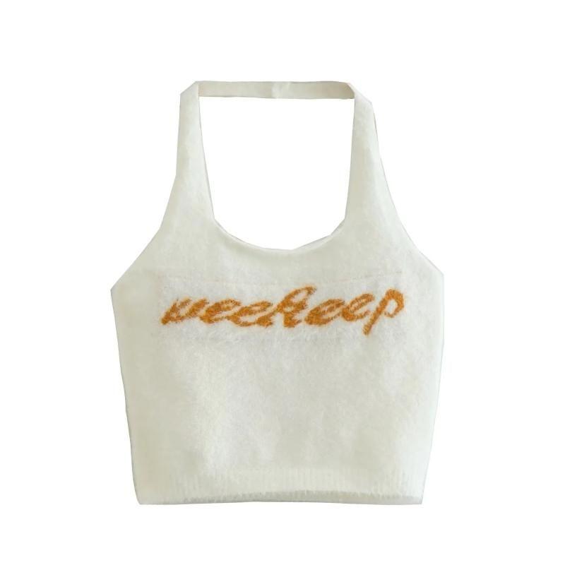 Halter Slim Fit Jacquard Letters Pure Desire Style Women s Vest Furry Imitation Mink Short High Waist Sexy Fashion Small Top White All yards
Halter Slim Fit Jacquard Letters Pure Desire Style Women s Vest Furry Imitation Mink Short High Waist Sexy Fashion Small Top White All yards