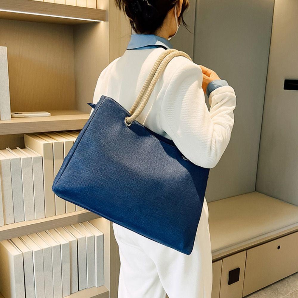 Beach Bag Solid Color Handbag Shoulder Bag Ethnic Style Handba Vintage Linen Tote Bag Women
Beach Bag Solid Color Handbag Shoulder Bag Ethnic Style Handba Vintage Linen Tote Bag Women