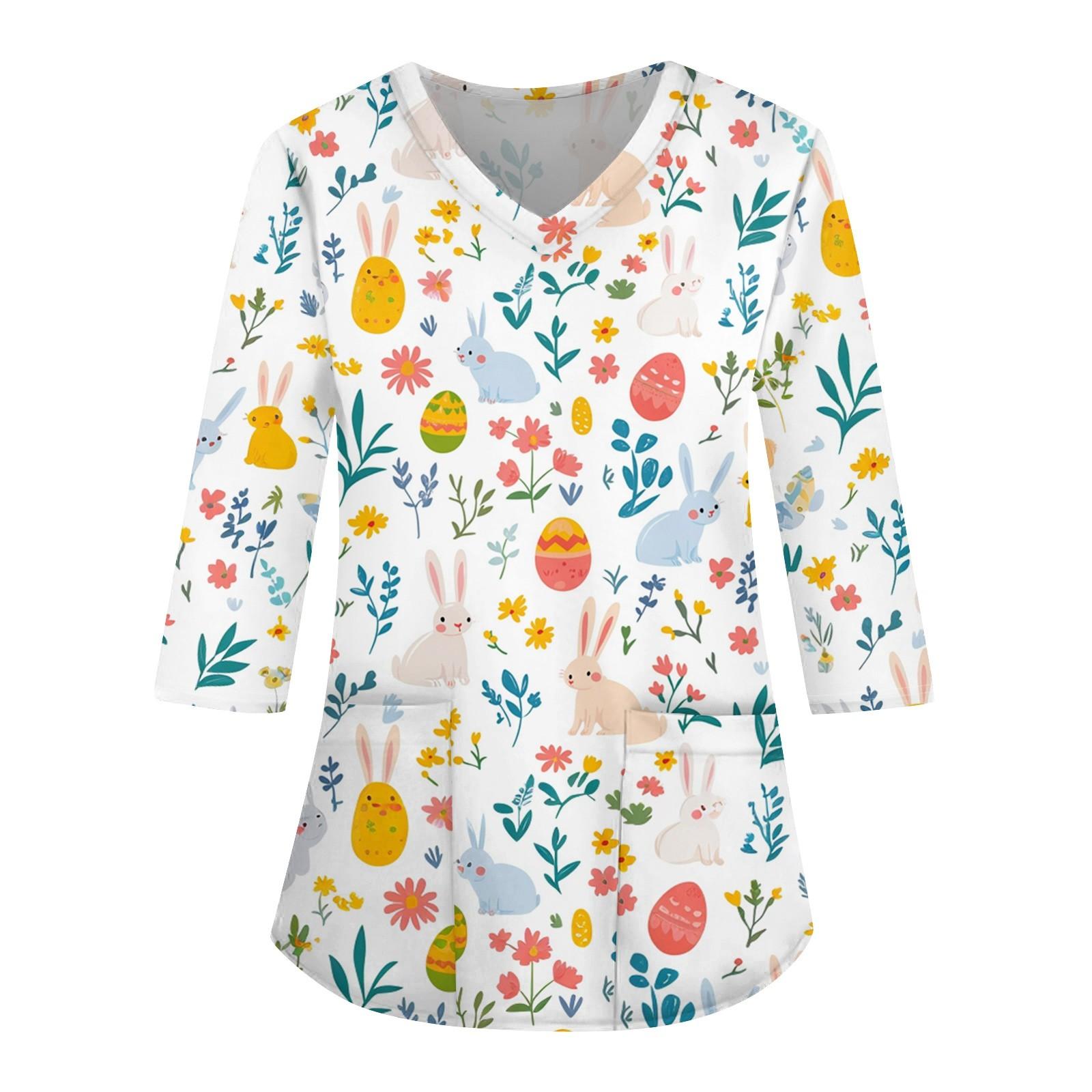 Модная женская рабочая одежда с v-образным вырезом и рукавами 3/4, свободные топы с карманами и принтом XXXL
Модная женская рабочая одежда с v-образным вырезом и рукавами 3/4, свободные топы с карманами и принтом XXXL