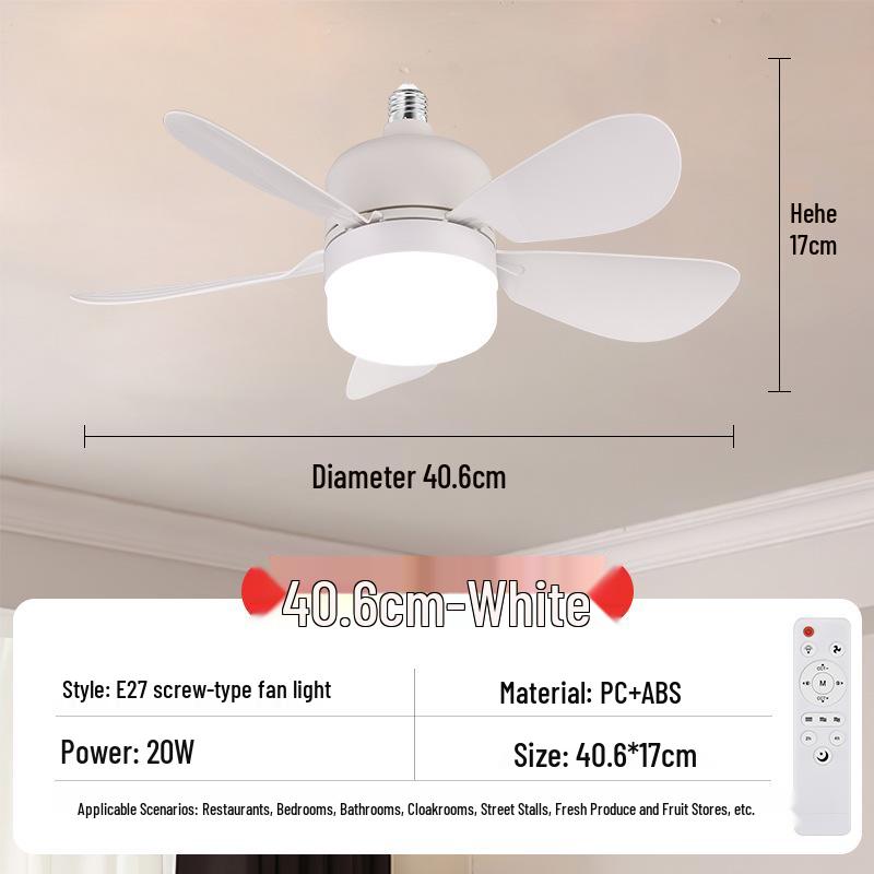 E27 Screw Mount Fan Light: 3-Color Dimming, 3-Speed, Silent, Remote-Controlled, Easy Install. 20W
E27 Screw Mount Fan Light: 3-Color Dimming, 3-Speed, Silent, Remote-Controlled, Easy Install. 20W