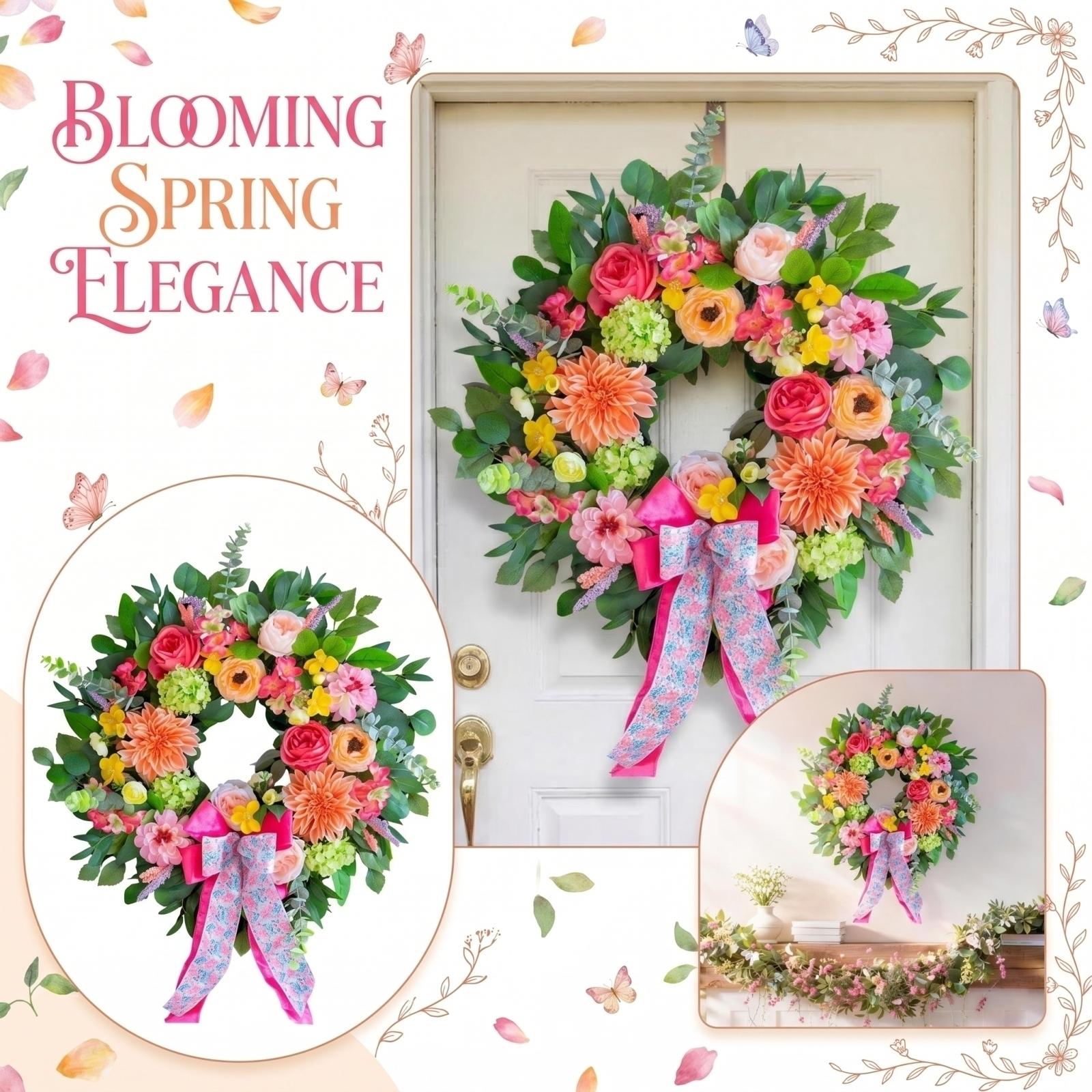 Spring Home Decor 55x55cm Artificial Floral Wreath with Mixed Flowers and Leafy Greenery for Indoor Outdoor Wall Door Decoration One Size красный
Spring Home Decor 55x55cm Artificial Floral Wreath with Mixed Flowers and Leafy Greenery for Indoor Outdoor Wall Door Decoration One Size красный