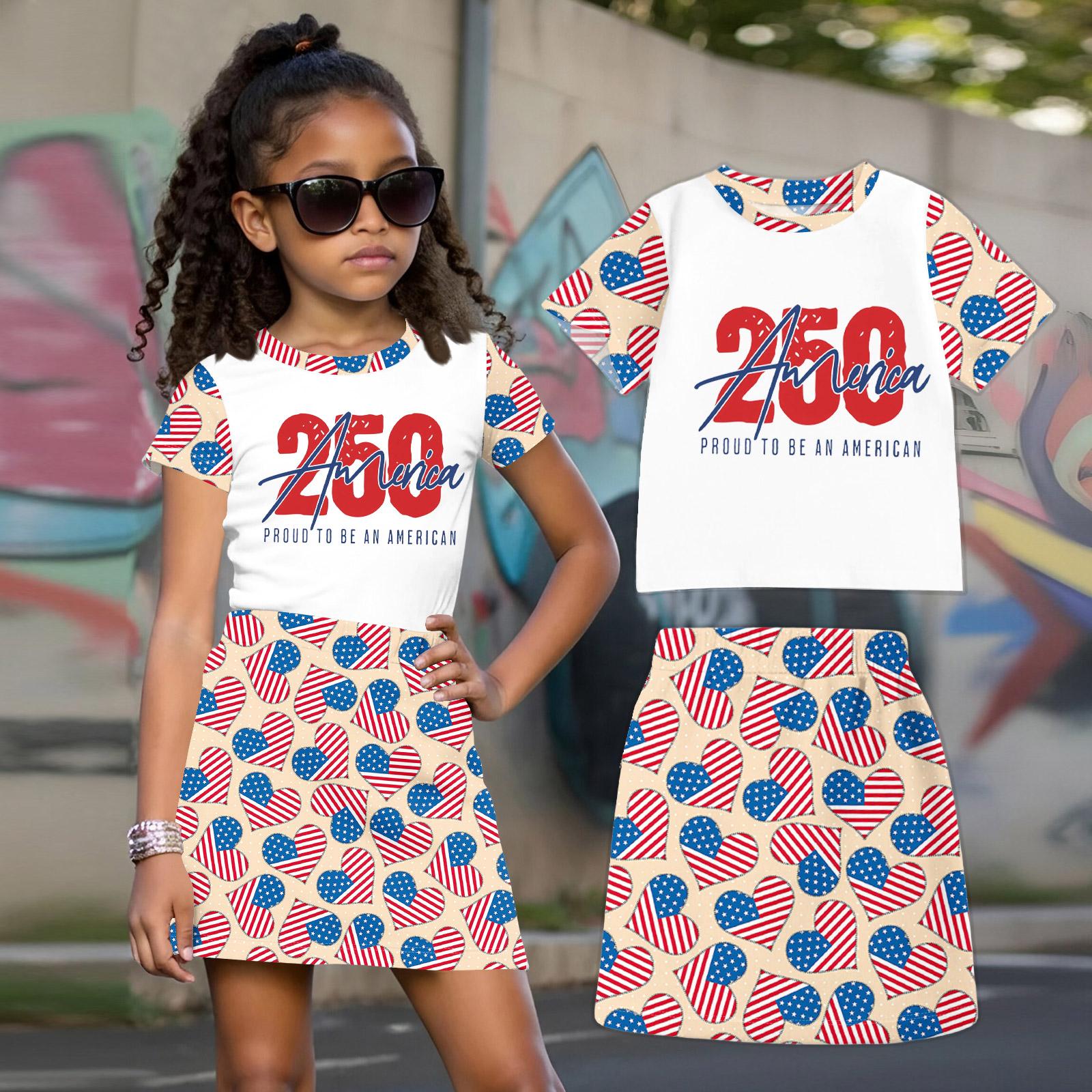 Girls Independence Day Print Loose Fit Casual Round Neck Short Sleeve Top and Skirt Set Summer Outfit for Kids 160 винний
Girls Independence Day Print Loose Fit Casual Round Neck Short Sleeve Top and Skirt Set Summer Outfit for Kids 160 винний