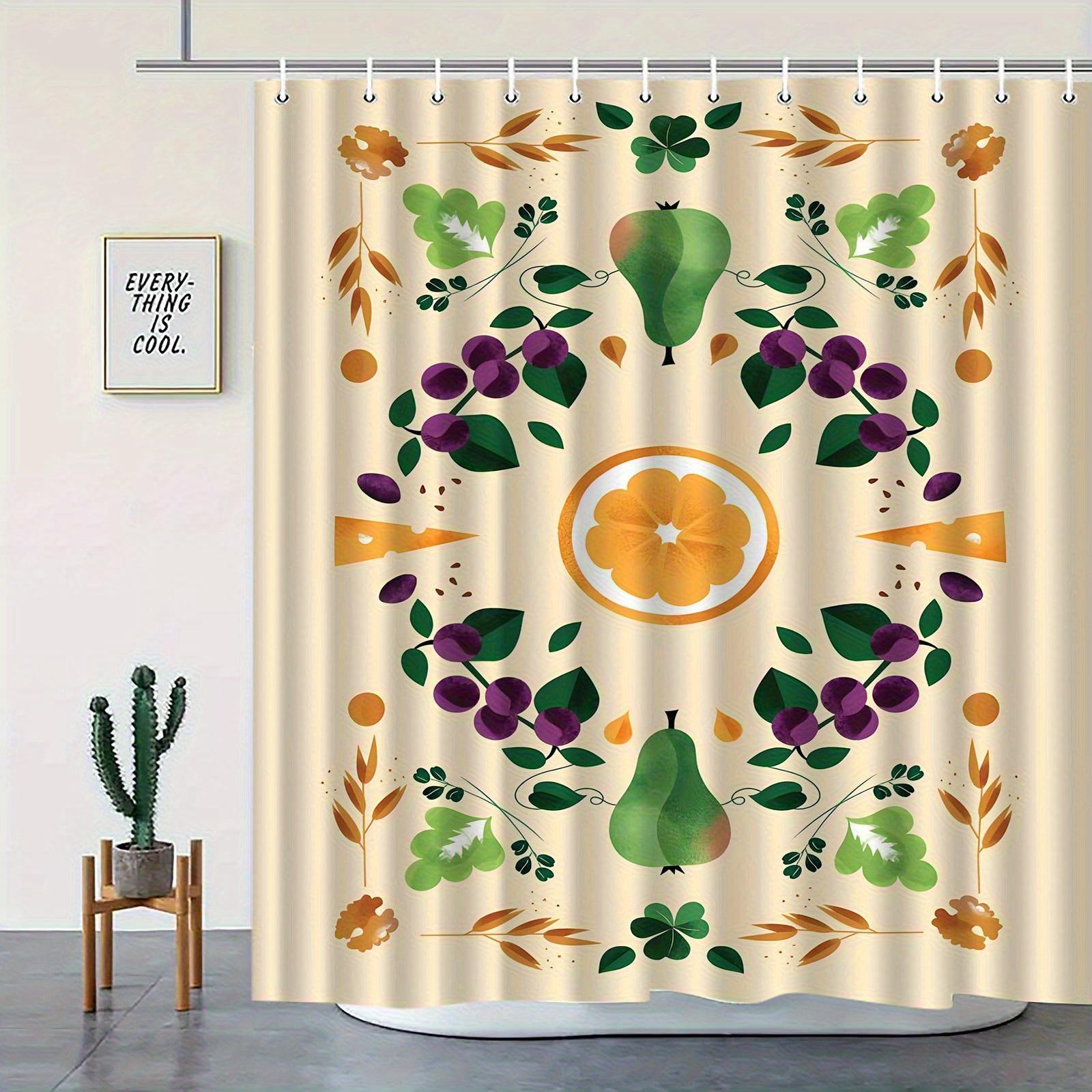 1pc Elegant Fruit & Floral Shower Curtain - Vibrant Botanical Design with Pears, Grapes, Leaves, Machine Washable Polyester Fabr 90x180cm35x71in
1pc Elegant Fruit & Floral Shower Curtain - Vibrant Botanical Design with Pears, Grapes, Leaves, Machine Washable Polyester Fabr 90x180cm35x71in