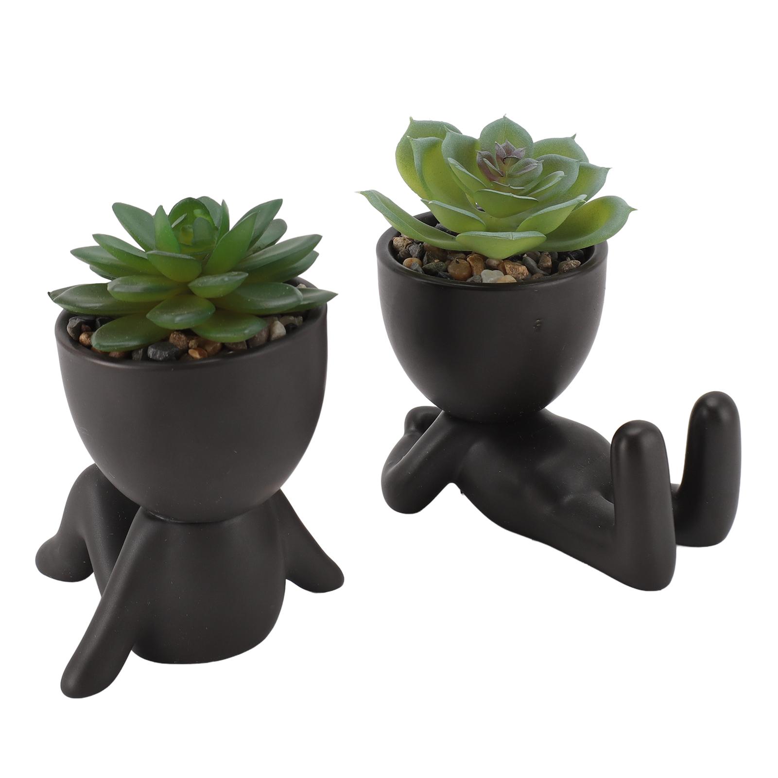 2pcs Artificial Succulent Flower Pot Cute Innovative Human Shaped Mini Fake Succulent Flower Pot for Home Desktop Decor чёрный
2pcs Artificial Succulent Flower Pot Cute Innovative Human Shaped Mini Fake Succulent Flower Pot for Home Desktop Decor чёрный