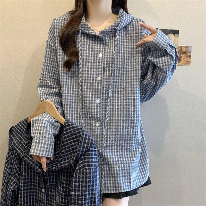 Women s Plus Size Hooded Plaid Shirt Jacket - New Spring Arrival, Loose Long Sleeve Top 2XL (140-160 jin) світло-синій колір
Women s Plus Size Hooded Plaid Shirt Jacket - New Spring Arrival, Loose Long Sleeve Top 2XL (140-160 jin) світло-синій колір