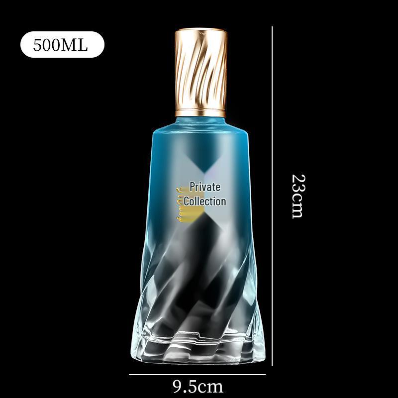Spiral Gradient Baijiu Glass Gift Bottle with Ruyi Design
Spiral Gradient Baijiu Glass Gift Bottle with Ruyi Design