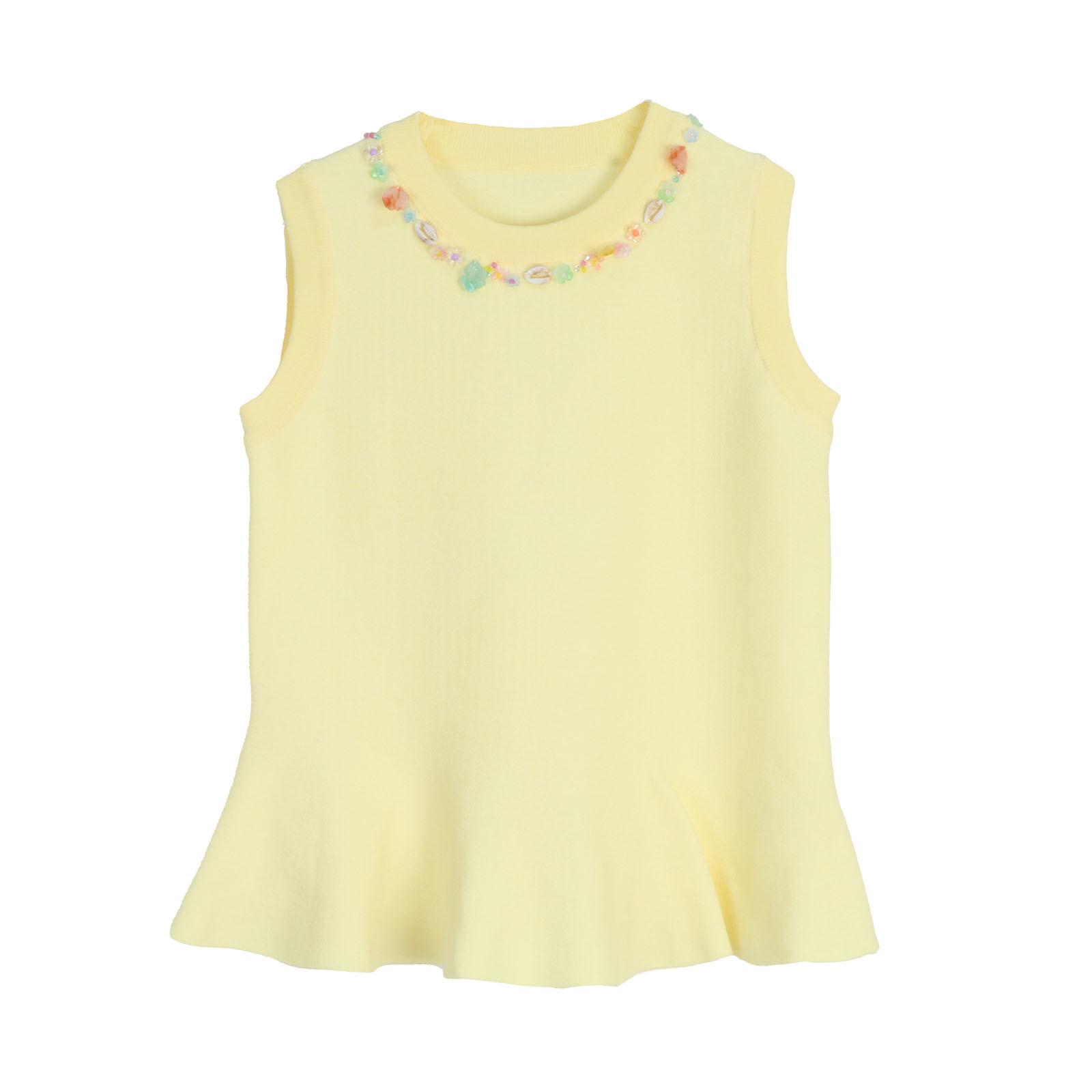 Женский вязаный топ без рукавов с круглым вырезом, облегающего кроя, с бисером, весна/лето 2025 Small
Женский вязаный топ без рукавов с круглым вырезом, облегающего кроя, с бисером, весна/лето 2025 Small