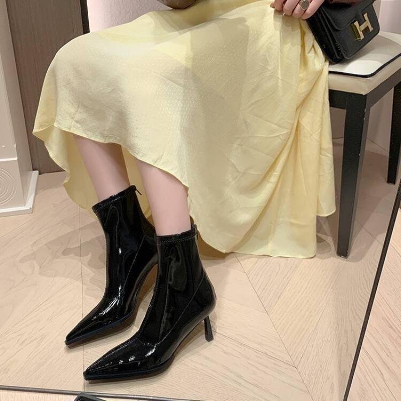 small thin heel patent leather elastic thin boots women s single bare boots sexy fashion burgundy pointed high heel short boots 40 чорний
small thin heel patent leather elastic thin boots women s single bare boots sexy fashion burgundy pointed high heel short boots 40 чорний