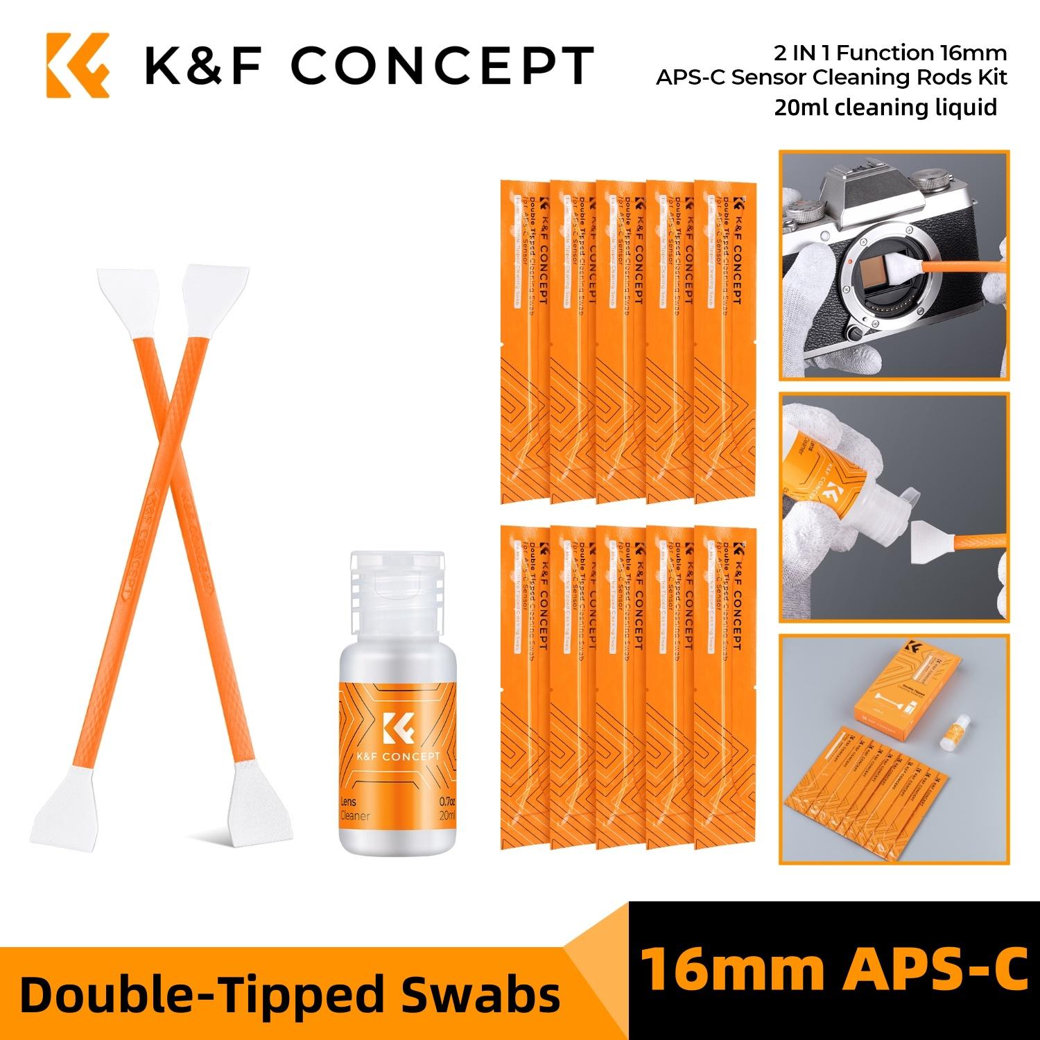 K&F CONCEPT 16mm APS-C/24mm Full Frame Double-Tipped Sensor Cleaning Swabs*10pcs & 20ml Liquid Cleaner Sets For DSLR SLR Cameras liquid 10pc 16mm
K&F CONCEPT 16mm APS-C/24mm Full Frame Double-Tipped Sensor Cleaning Swabs*10pcs & 20ml Liquid Cleaner Sets For DSLR SLR Cameras liquid 10pc 16mm