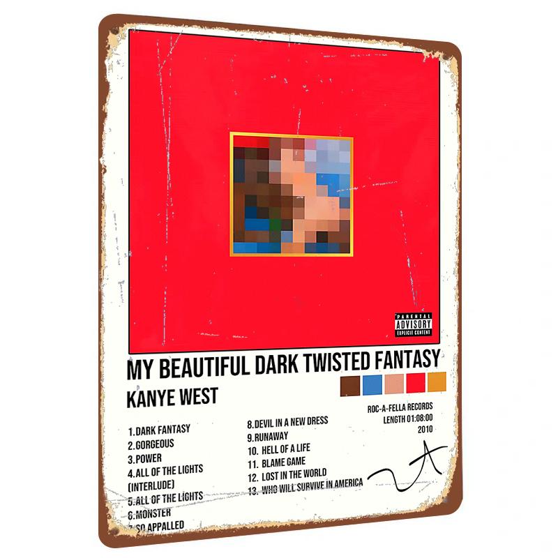 Kanye West My Beautiful Dark Twisted Fantasy Album Cover Art Custom Metal Poster Wall Decor 20x30cm(7.8x11.8inch)
Kanye West My Beautiful Dark Twisted Fantasy Album Cover Art Custom Metal Poster Wall Decor 20x30cm(7.8x11.8inch)