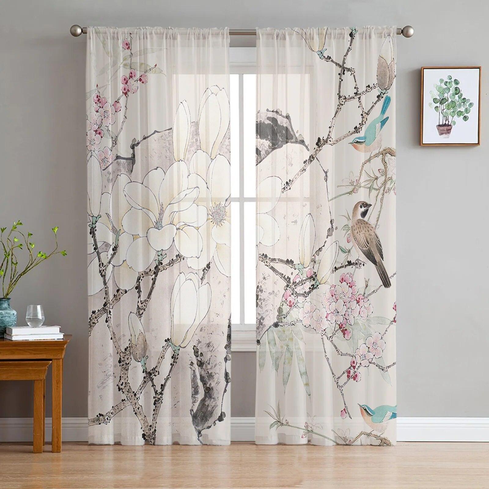 Прозрачная занавеска с цветком невесты в китайском стиле для спальни, тюлевая занавеска из вуали для кухни, декора гостиной, оконной отделки 135W x 114H(cm)
Прозрачная занавеска с цветком невесты в китайском стиле для спальни, тюлевая занавеска из вуали для кухни, декора гостиной, оконной отделки 135W x 114H(cm)