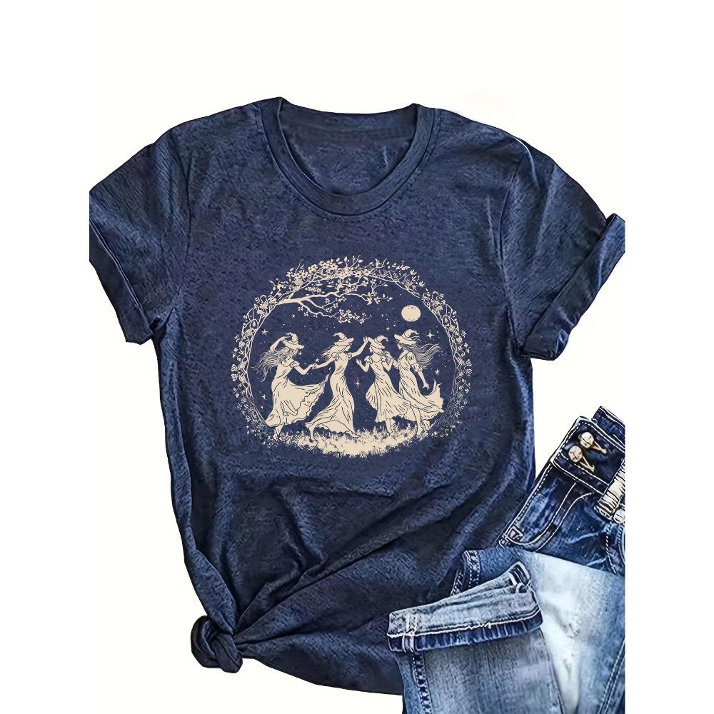 Women Cotton Short Sleeves T-shirts Dancing Witches Moonlit Women s Tee Witchy Graphic Casual Boho Top 3XL
Women Cotton Short Sleeves T-shirts Dancing Witches Moonlit Women s Tee Witchy Graphic Casual Boho Top 3XL