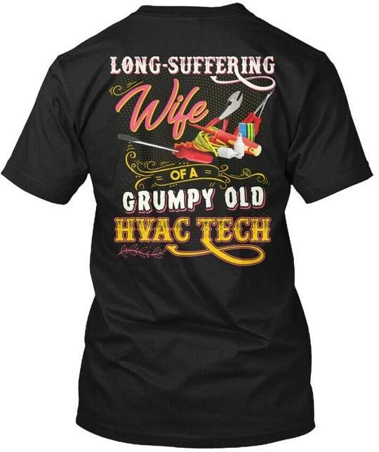 Cute Hvac Techs Wife Long-suffering Of A Grumpy Old T shirt Made in USA S to 5XL 2XL
Cute Hvac Techs Wife Long-suffering Of A Grumpy Old T shirt Made in USA S to 5XL 2XL
