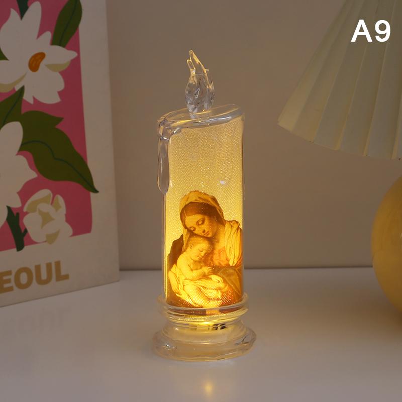 Flameless LED Prayer Candle with Jesus & Virgin Mary - Decorative Religious Night Light for Home Altar or Gift
Flameless LED Prayer Candle with Jesus & Virgin Mary - Decorative Religious Night Light for Home Altar or Gift