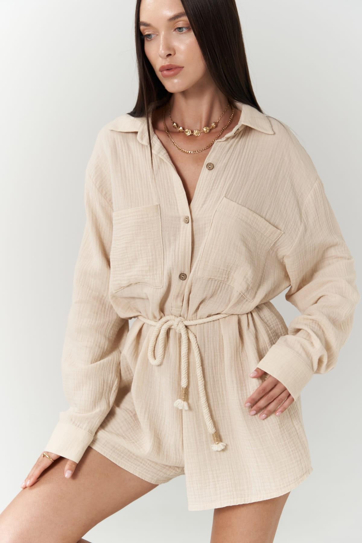 2067 - Короткий комбинезон из бежевого муслина Bohemai Anetta L бежевый
2067 - Короткий комбинезон из бежевого муслина Bohemai Anetta L бежевый