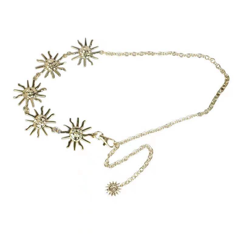 Belt for Women s Niche Smiling Face Metal Sun Flower Waist Chain Body Chain New Adjustable Skirt Waist Decoration 105cm
Belt for Women s Niche Smiling Face Metal Sun Flower Waist Chain Body Chain New Adjustable Skirt Waist Decoration 105cm