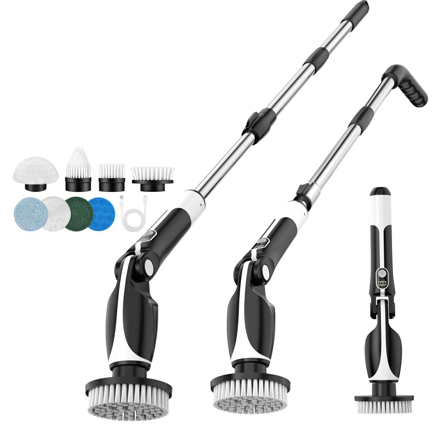 Electric Scrubber for Cleaning Spin Scrubber with Long Handle and 8 Replaceable Brush Heads Type A
Electric Scrubber for Cleaning Spin Scrubber with Long Handle and 8 Replaceable Brush Heads Type A