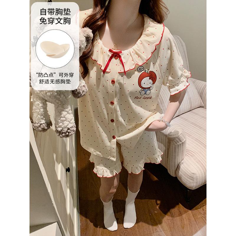 Summer pajamas with chest pads, women s pull-up rack imitation cotton cardigan, princess style sweet and cute can be worn outside loungewear set M
Summer pajamas with chest pads, women s pull-up rack imitation cotton cardigan, princess style sweet and cute can be worn outside loungewear set M