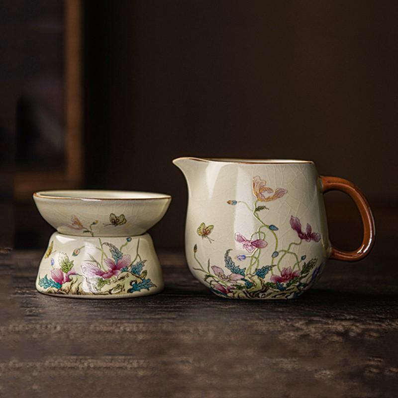 Exquisite Ceramics Fair Cup Tea Set Accessories Raw Ore Five-color Tea Separator Handmade Anti-hot Teacup Chinese Tea Infuser
Exquisite Ceramics Fair Cup Tea Set Accessories Raw Ore Five-color Tea Separator Handmade Anti-hot Teacup Chinese Tea Infuser