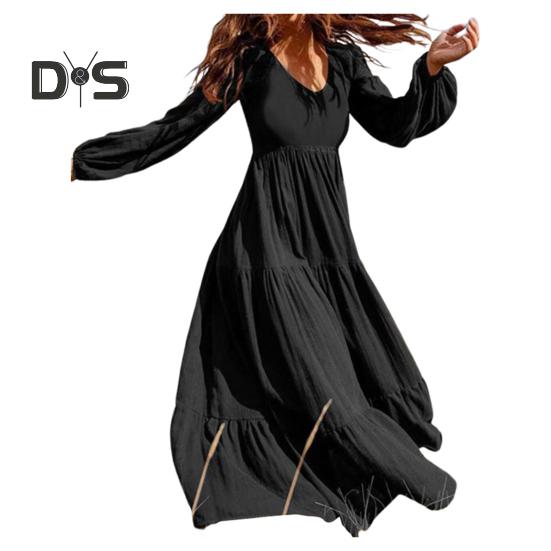 Женское платье весна-осень с круглым вырезом, А-силуэтом, V-образным вырезом, плиссировкой, длинными рукавами, однотонное, с большим качелями, для свиданий, шопинга, отпуска, макси-платье M чёрный
Женское платье весна-осень с круглым вырезом, А-силуэтом, V-образным вырезом, плиссировкой, длинными рукавами, однотонное, с большим качелями, для свиданий, шопинга, отпуска, макси-платье M чёрный