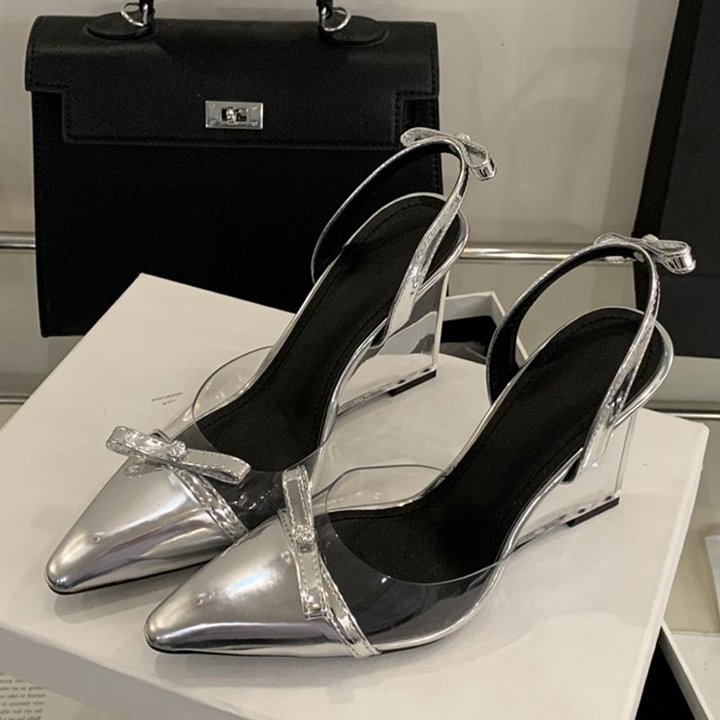 Модные женские туфли-лодочки со стразами и бантом на заднем ремешке, с острым носком, на прозрачной танкетке и высоком каблуке, для вечеринок и выпускных вечеров, Zapatos Mujer 40 серебряный
Модные женские туфли-лодочки со стразами и бантом на заднем ремешке, с острым носком, на прозрачной танкетке и высоком каблуке, для вечеринок и выпускных вечеров, Zapatos Mujer 40 серебряный