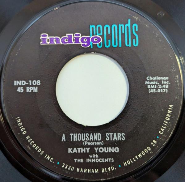 7inch Record KATHY YOUNG, THE INNOCENTS - A Thousand Stars / Eddie My Darling IND108 Indigo Records 1960 US Rock Used
7inch Record KATHY YOUNG, THE INNOCENTS - A Thousand Stars / Eddie My Darling IND108 Indigo Records 1960 US Rock Used