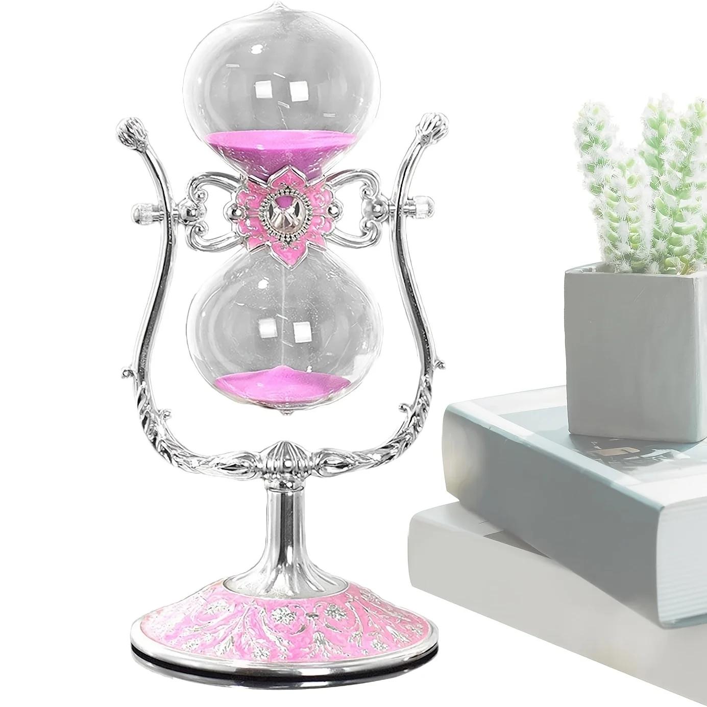Vintage Glass U Shaped Hourglass Timer with Metal Stand, Non Electric Sand Timer for Office Study Desk Decor, Gift 15min рожевий
Vintage Glass U Shaped Hourglass Timer with Metal Stand, Non Electric Sand Timer for Office Study Desk Decor, Gift 15min рожевий