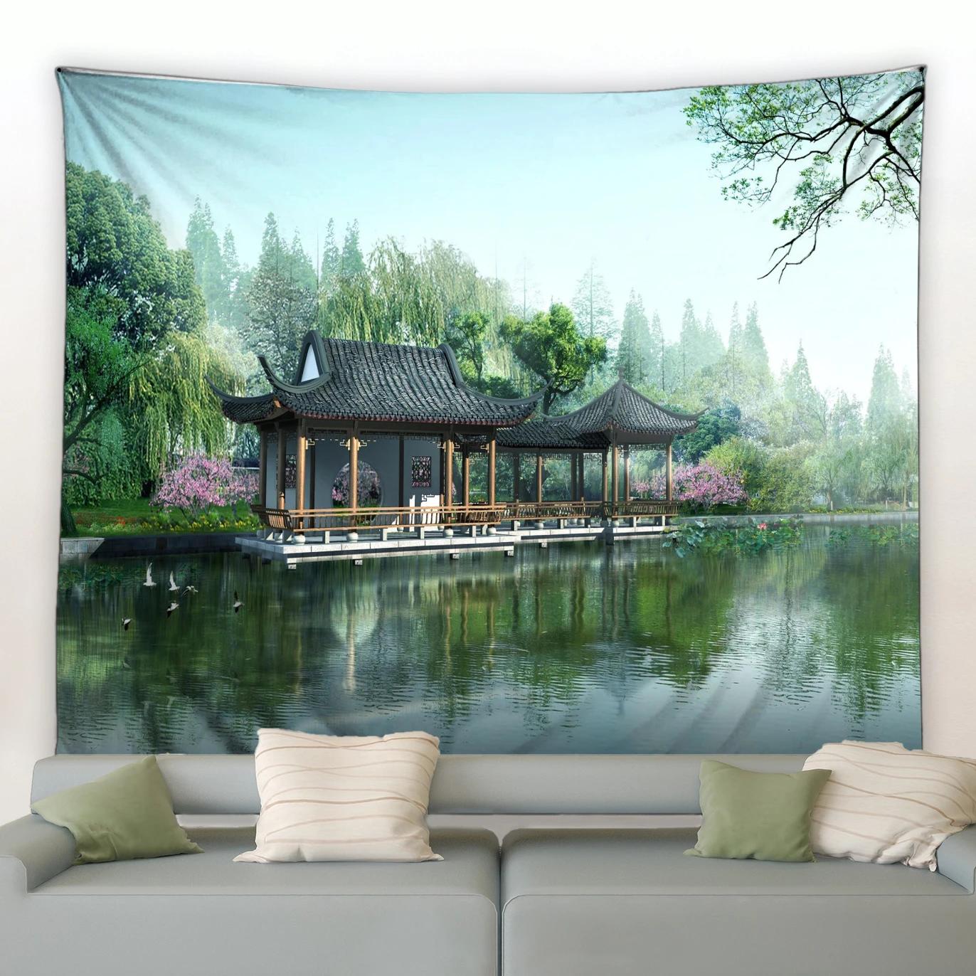 Chinese Style Landscape Tapestry Park Garden Green Plant Wall Hanging Home Living Room Bedroom Decor Aesthetic Cute Blanket Mat 74x94cm(29x37in)
Chinese Style Landscape Tapestry Park Garden Green Plant Wall Hanging Home Living Room Bedroom Decor Aesthetic Cute Blanket Mat 74x94cm(29x37in)