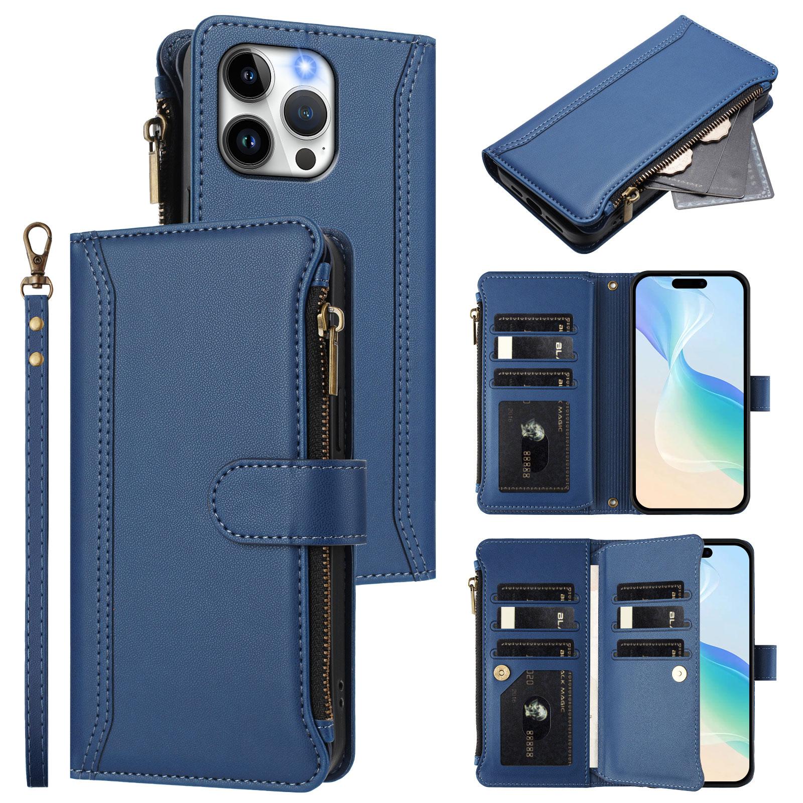 For iPhone 15 Pro Max Leather Case 9 Card Slots Zipper Wallet Stand Phone Cover with Wrist Strap Purple
For iPhone 15 Pro Max Leather Case 9 Card Slots Zipper Wallet Stand Phone Cover with Wrist Strap Purple