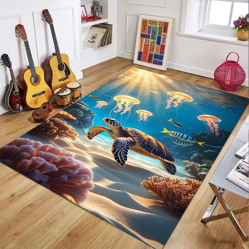 2D Underwater Ocean Area Rug Jellyfish Dolphin Turtle Sea Life Decorative Floor Mat for Living Room Bedroom Home Decor 40X60CM
2D Underwater Ocean Area Rug Jellyfish Dolphin Turtle Sea Life Decorative Floor Mat for Living Room Bedroom Home Decor 40X60CM