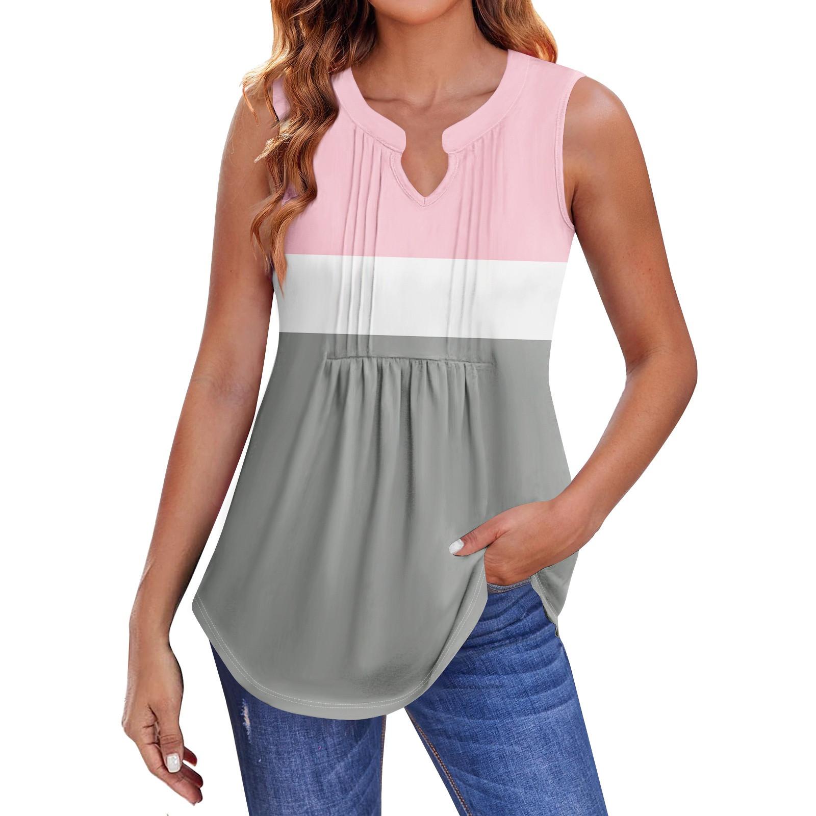 Женские летние майки с V-образным вырезом и принтом, повседневные майки для женщин, свободные рубашки-туники без рукавов L розовый
Женские летние майки с V-образным вырезом и принтом, повседневные майки для женщин, свободные рубашки-туники без рукавов L розовый