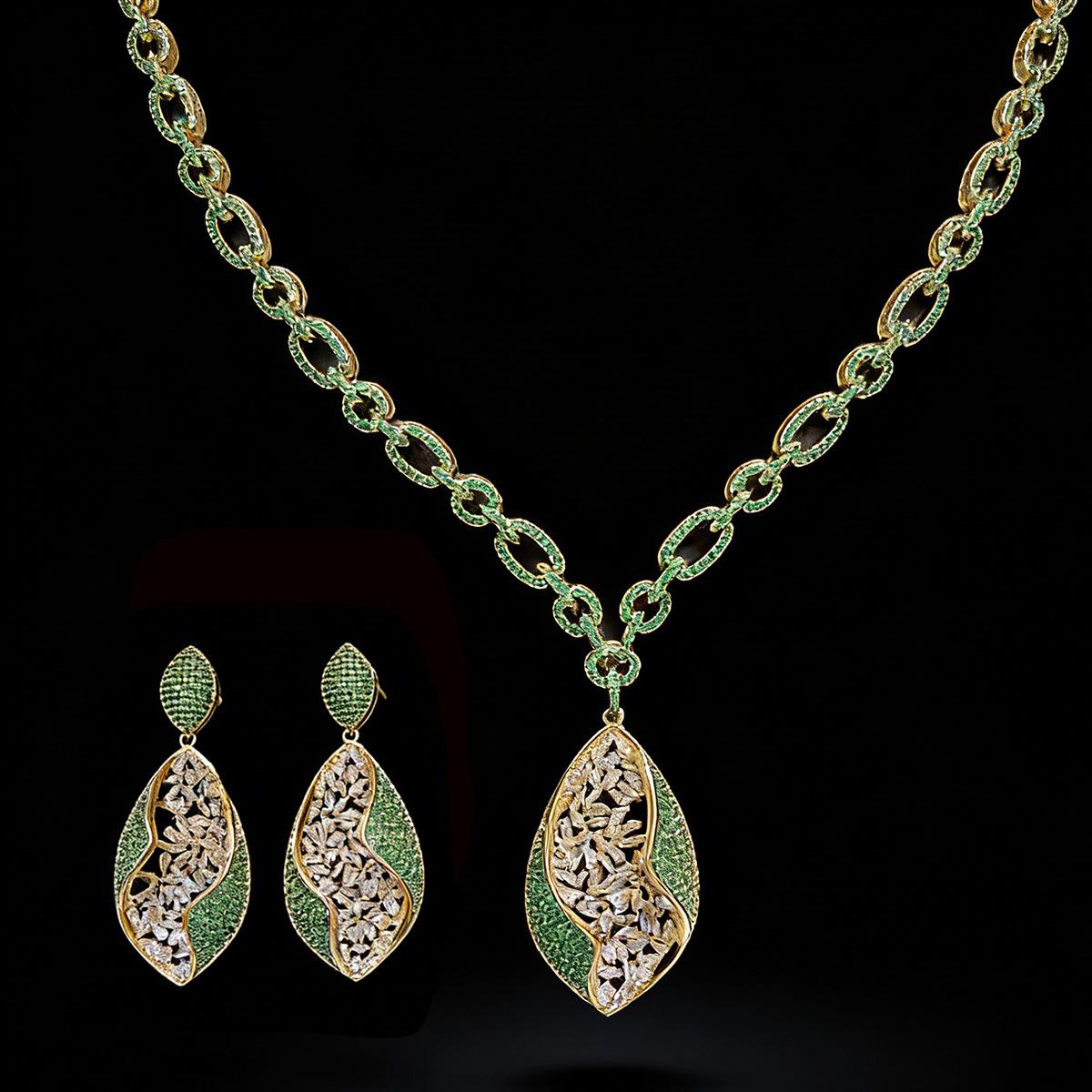European and American Style Artistic Fine Jewelry Necklace Earring Set Women s Clothing Wedding Holiday Bridal Gift M-997 resizable
European and American Style Artistic Fine Jewelry Necklace Earring Set Women s Clothing Wedding Holiday Bridal Gift M-997 resizable