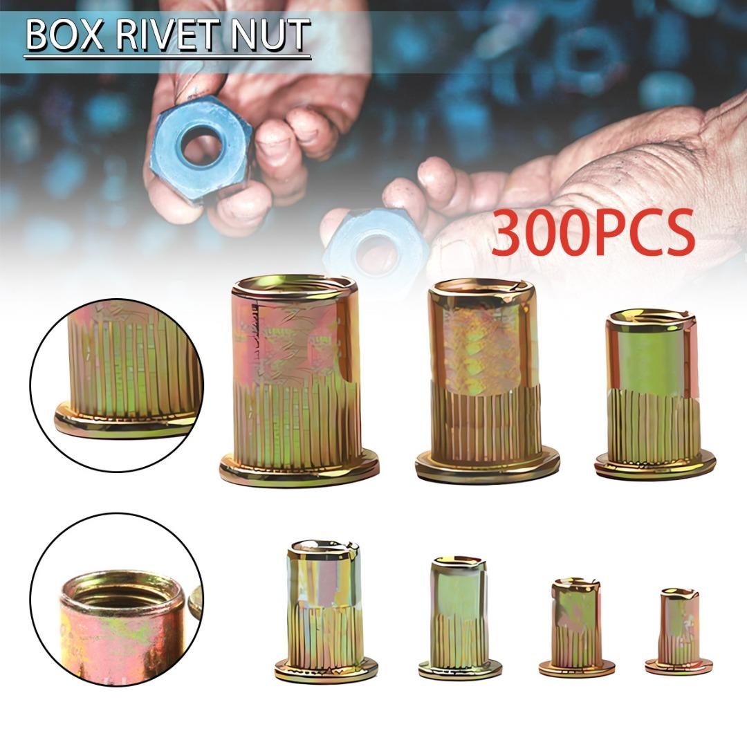Yuanshu 300 шт. M3-M12 заклепки, комплект гаек с глухими заклепками, ассортиментный комплект, набор заклепок с резьбой
Yuanshu 300 шт. M3-M12 заклепки, комплект гаек с глухими заклепками, ассортиментный комплект, набор заклепок с резьбой