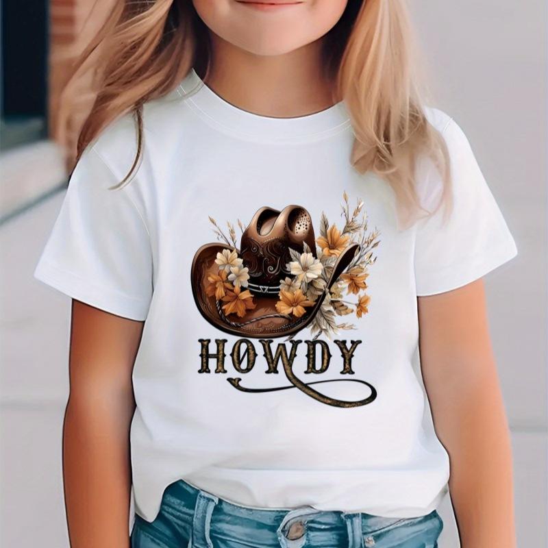Girls Casual Western-style Hat Pattern T-shirt for Summer, Children s Fashionable Short-sleeved T-shirt 7-8Y білий
Girls Casual Western-style Hat Pattern T-shirt for Summer, Children s Fashionable Short-sleeved T-shirt 7-8Y білий