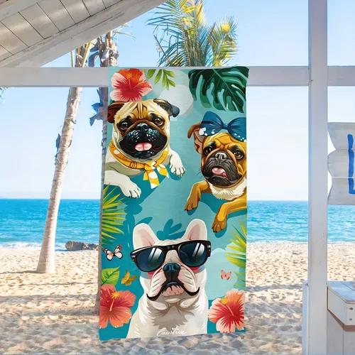 Cute Pug Dog Print Beach Towel Quick Dry Microfiber Towel Soft Lightweight Absorbent Towel for Summer Beach Pool and Travel Use W30*H60(CM)
Cute Pug Dog Print Beach Towel Quick Dry Microfiber Towel Soft Lightweight Absorbent Towel for Summer Beach Pool and Travel Use W30*H60(CM)