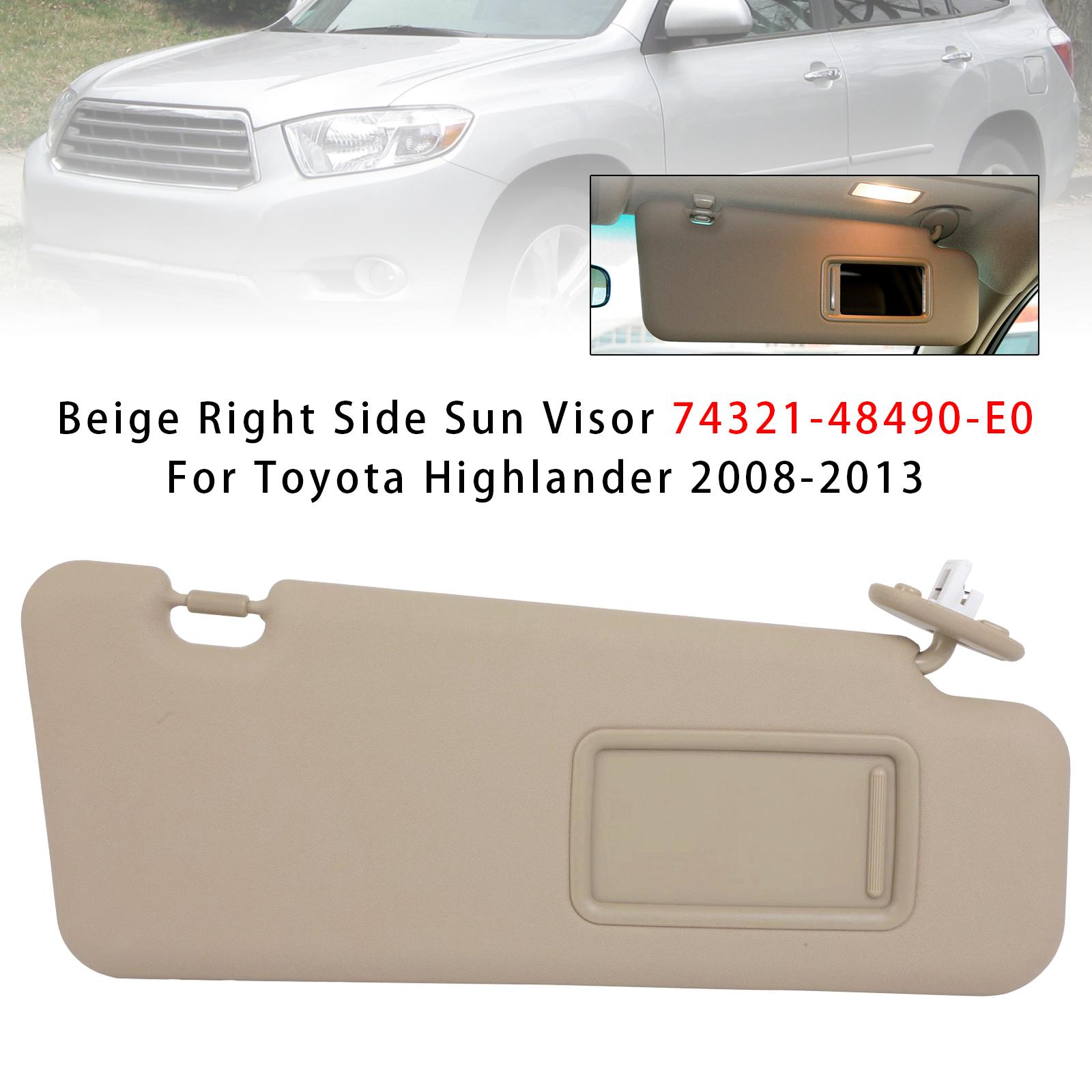Beige Right Side Sun Visor 74321-48490-E0 For Toyota Highlander 2008-2013
Beige Right Side Sun Visor 74321-48490-E0 For Toyota Highlander 2008-2013