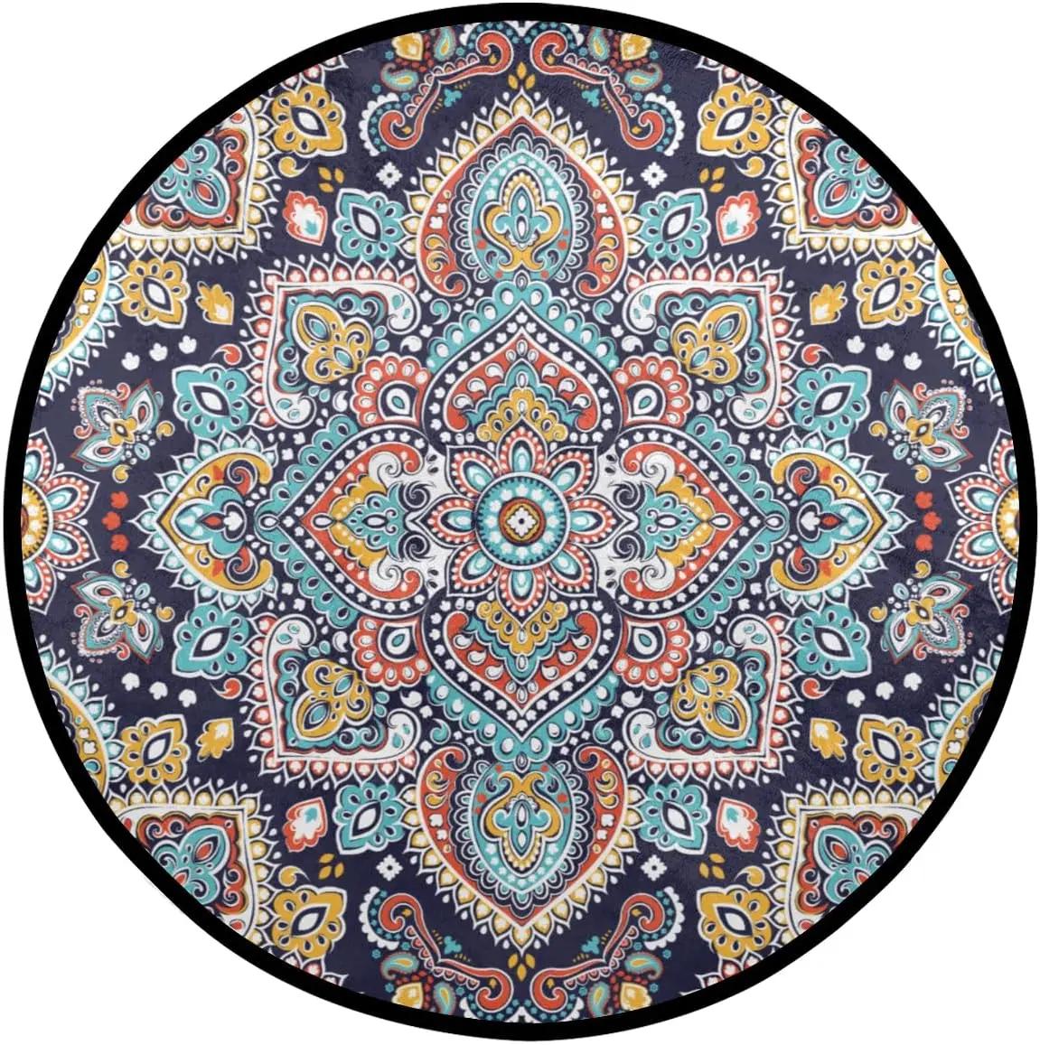 Abstract Boho Floral Mandala Round Carpet Exotic Flower Circle Area Rug Soft Non-Slip Nursery Entryway Floor Mat for Living Room 60cm by 60cm
Abstract Boho Floral Mandala Round Carpet Exotic Flower Circle Area Rug Soft Non-Slip Nursery Entryway Floor Mat for Living Room 60cm by 60cm