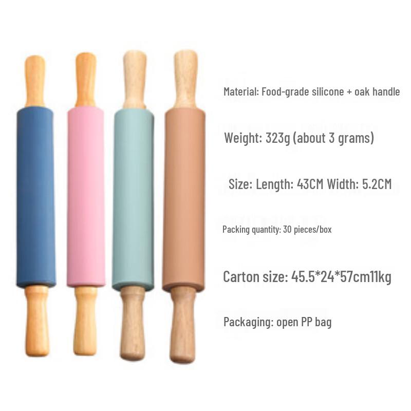 ZISIZ Solid Wood Silicone Rolling Pin
ZISIZ Solid Wood Silicone Rolling Pin
