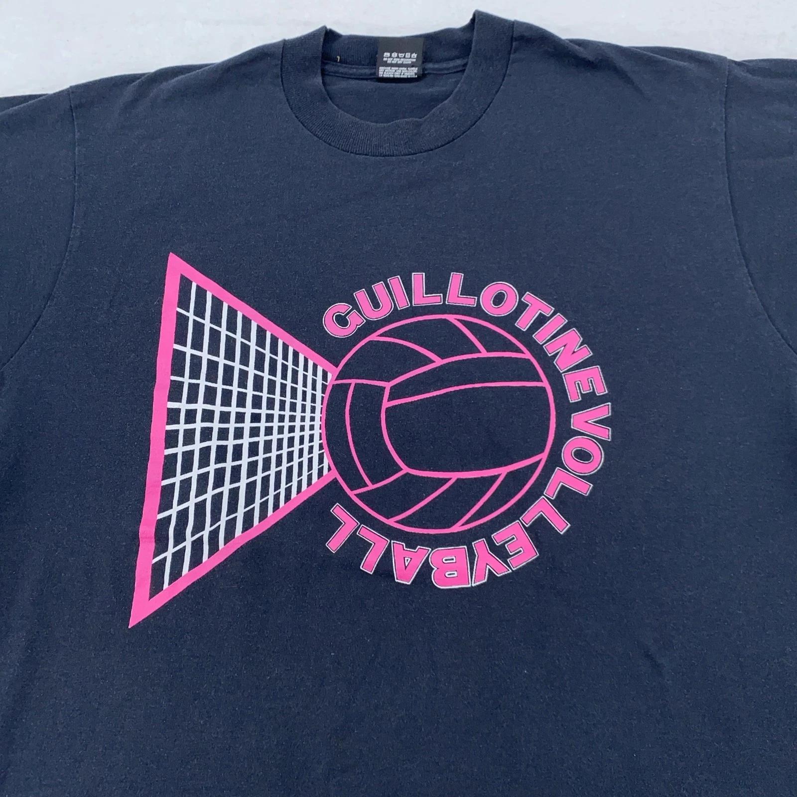 Vintage Guillotine Volleyball Shirt Mens Large Beach Surf Graphic 80s 90s Tee XL
Vintage Guillotine Volleyball Shirt Mens Large Beach Surf Graphic 80s 90s Tee XL