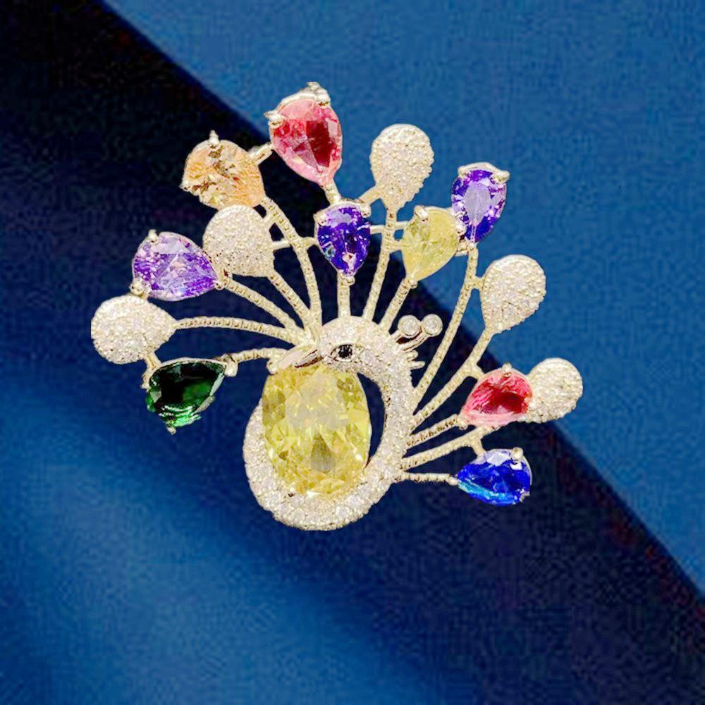 Elegant Golden Peacock Zircon Brooch for Women - Premium Chinese Clothing Accessory & Perfect Holiday Gift
Elegant Golden Peacock Zircon Brooch for Women - Premium Chinese Clothing Accessory & Perfect Holiday Gift