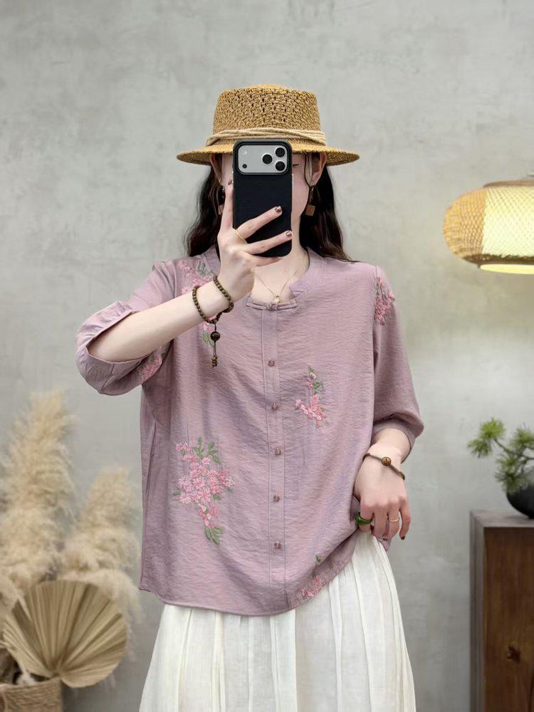 2026 Spring/Summer Women s Artistic Linen Embroidery Round Neck Single-Breasted Loose Slimming Retro Top 4XL (67.5-75 kg) фіолетовий
2026 Spring/Summer Women s Artistic Linen Embroidery Round Neck Single-Breasted Loose Slimming Retro Top 4XL (67.5-75 kg) фіолетовий