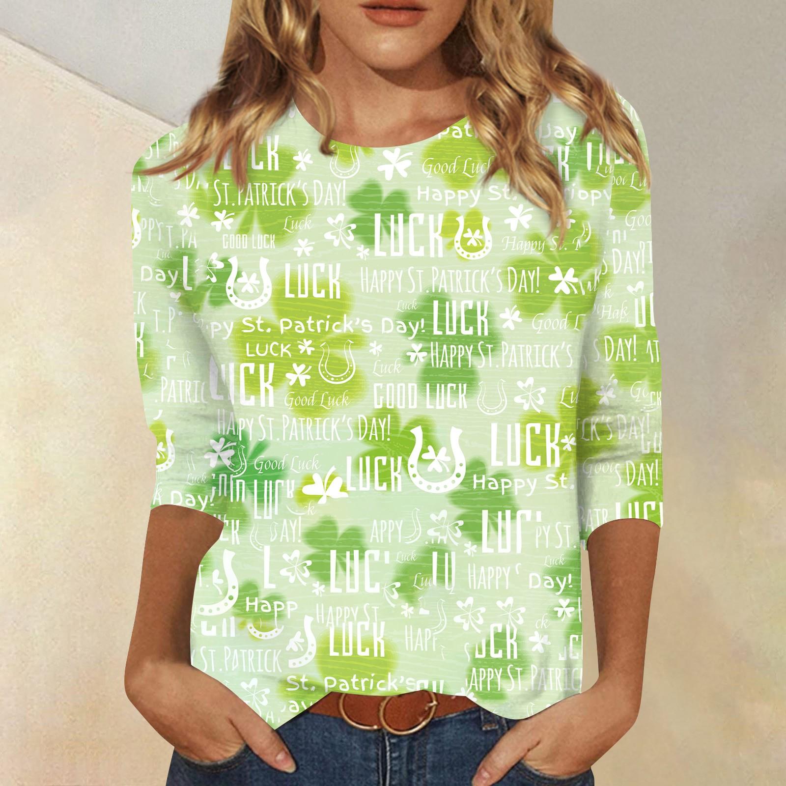 Сорочки з рукавом 3/4 для жінок St. Трійники з принтом до Дня Святого Святого Патріка Блузки Повсякденні топи великих розмірів Пуловери XL м ята зелений колір
Сорочки з рукавом 3/4 для жінок St. Трійники з принтом до Дня Святого Святого Патріка Блузки Повсякденні топи великих розмірів Пуловери XL м ята зелений колір