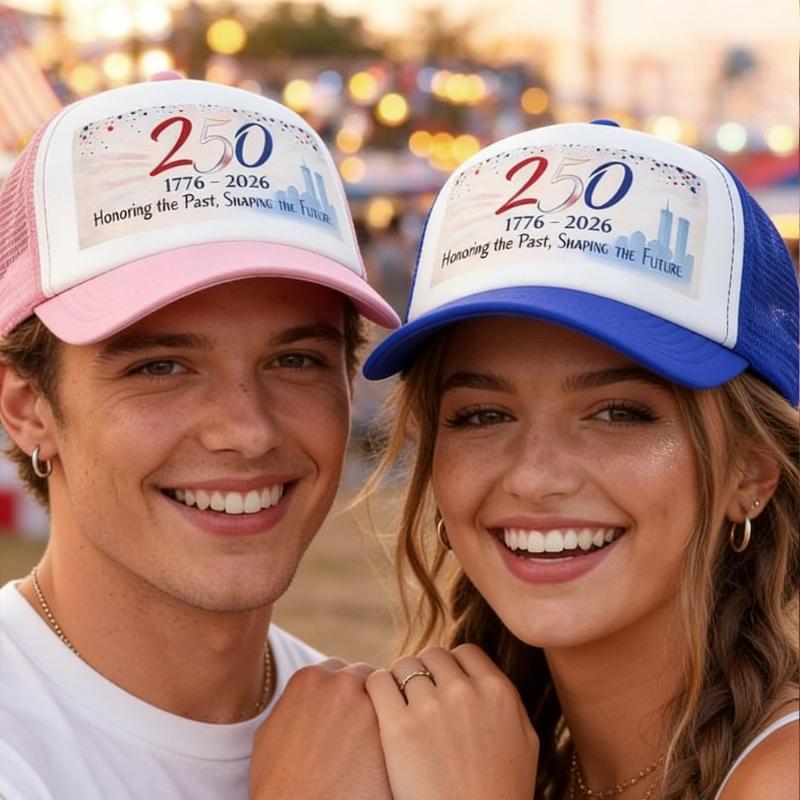 1pc United States of America 250th Anniversary 1776-2026 Foam Trucker Hats Unisex Breathable Mesh Snapback Cap Sturdy Sun Hat Adjustable
1pc United States of America 250th Anniversary 1776-2026 Foam Trucker Hats Unisex Breathable Mesh Snapback Cap Sturdy Sun Hat Adjustable