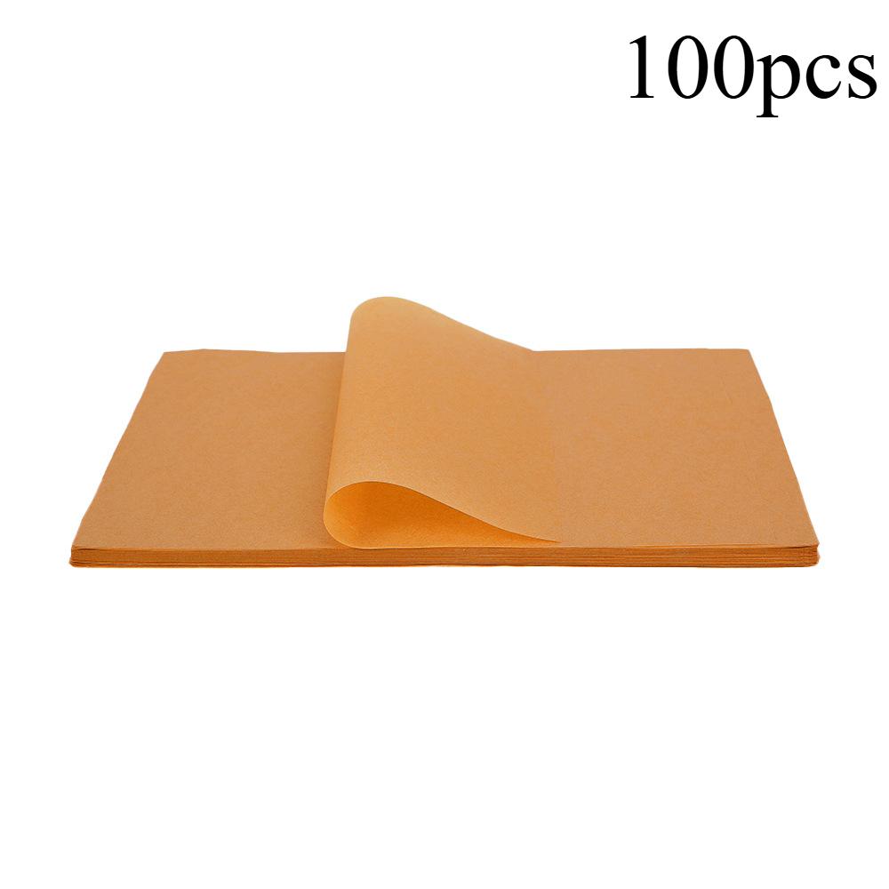 Прямоугольная пергаментная бумага для выпечки с силиконовым покрытием, устойчивая к маслу, для гриля, приготовления на пару, маслостойкая бумага 100pcs